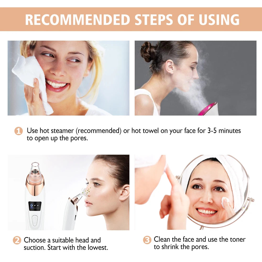 5-in-1 Rechargeable Blackhead Remover & Pore Cleaner Vacuum