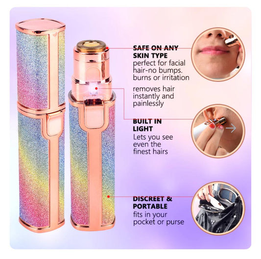 2 in 1 Electric Eyebrow Trimmer & Facial Hair Remover with LED Light