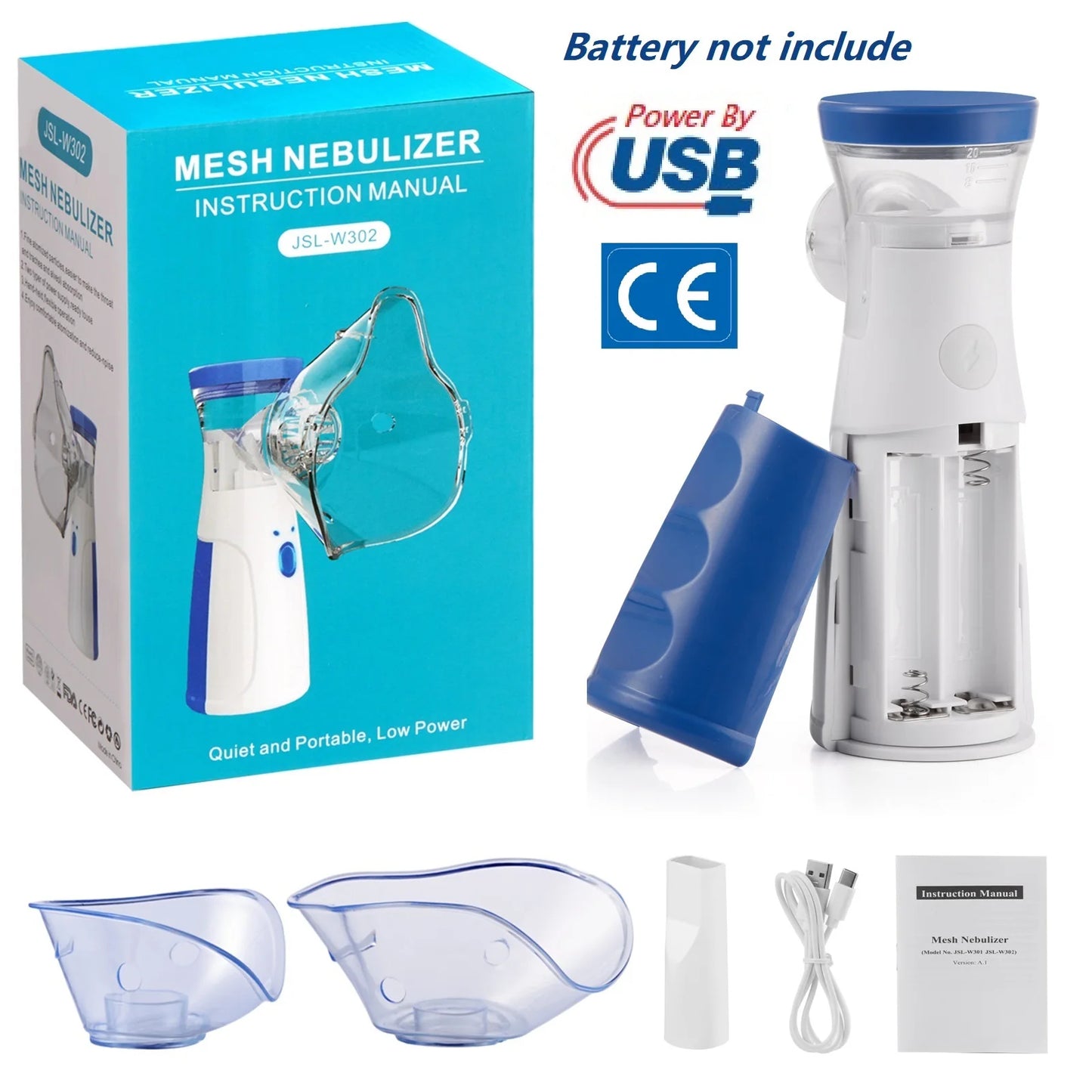 Portable Rechargeable Nebulizer Machine – Silent Handheld Mesh Nebulizer for Kids