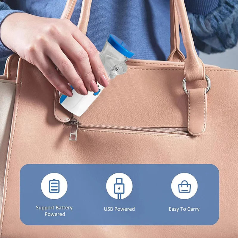 Portable Rechargeable Nebulizer Machine – Silent Handheld Mesh Nebulizer for Kids
