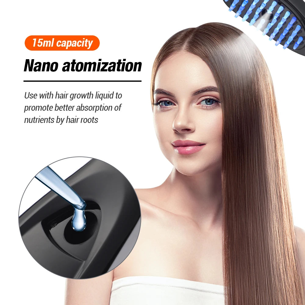 Steam Vibration Hair Growth Brush – Scalp Massager & Nourishing Hair Comb