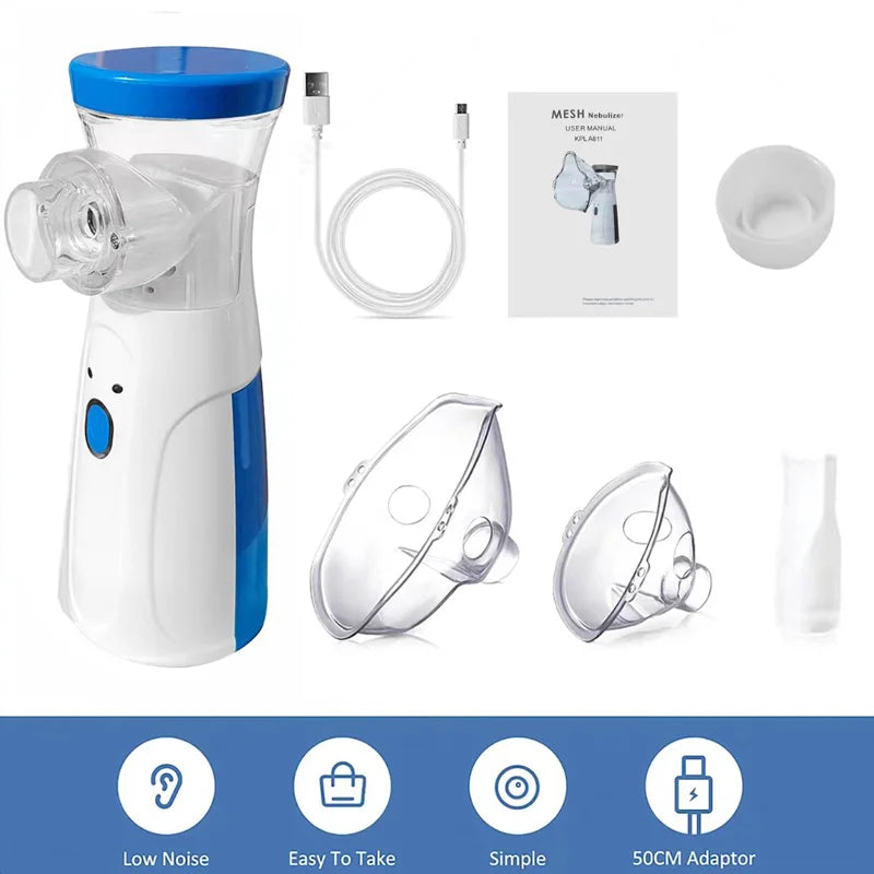 Portable Rechargeable Nebulizer Machine – Silent Handheld Mesh Nebulizer for Kids
