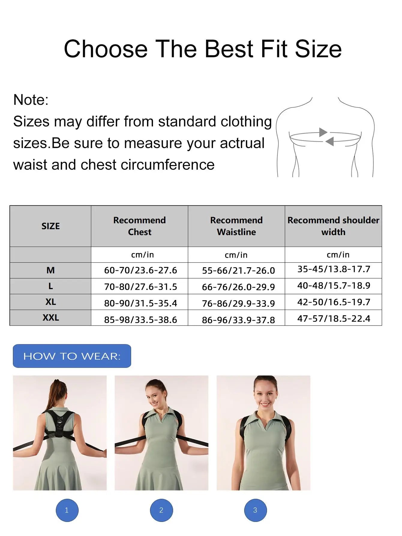Adjustable Back Posture Corrector Belt – Shoulder & Spine Support Brace