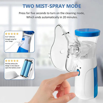 Portable Rechargeable Nebulizer Machine – Silent Handheld Mesh Nebulizer for Kids