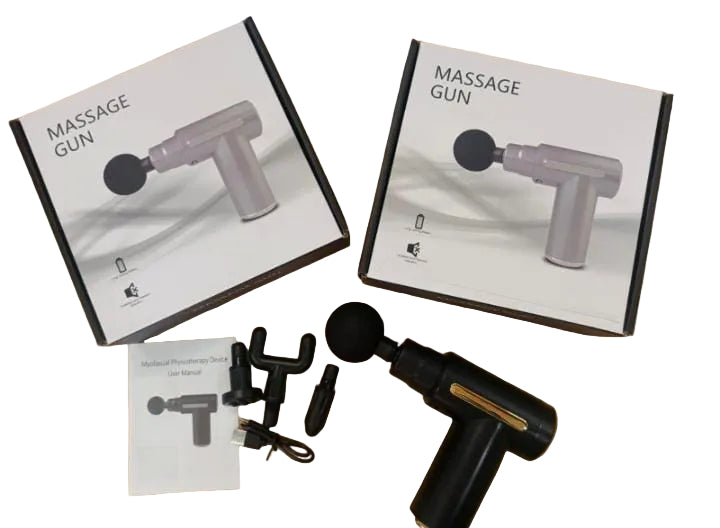 5-in-1 Electroplated Massage Gun – Deep Tissue Muscle Relaxation Massager