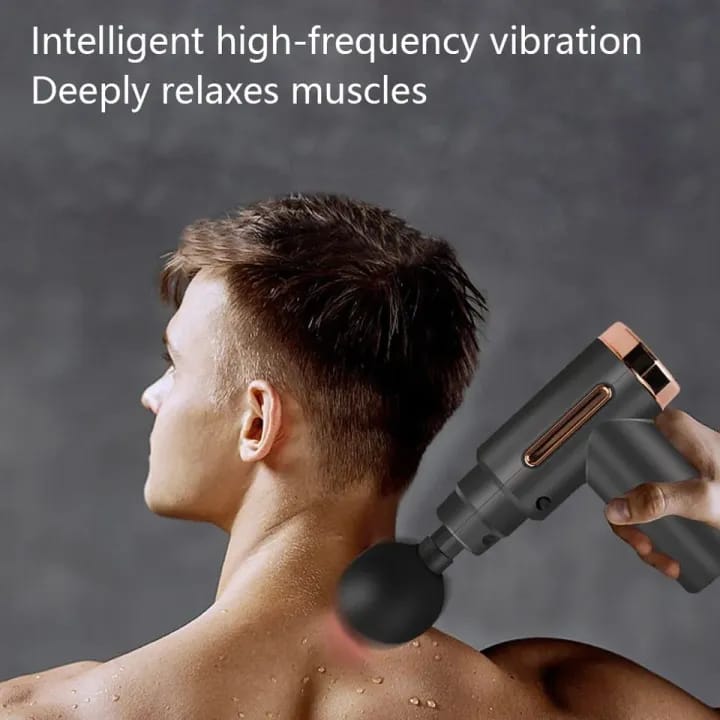 5-in-1 Electroplated Massage Gun – Deep Tissue Muscle Relaxation Massager