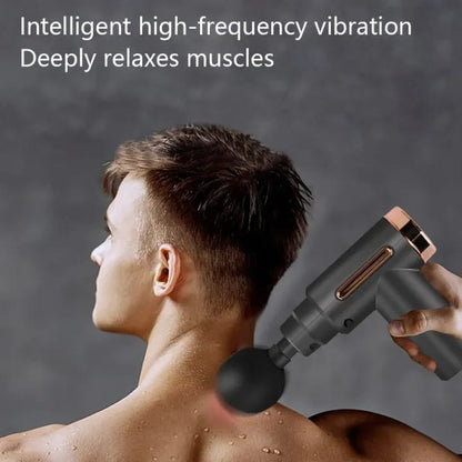 5-in-1 Electroplated Massage Gun – Deep Tissue Muscle Relaxation Massager